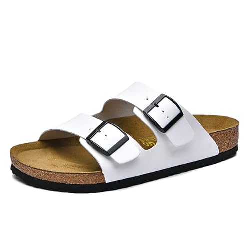JAMPOL 2022 sommer Hause Nicht-Slip Hausschuhe Bad Strand Schuhe Flip-Flops Männer Outdoor Flache Sandalen Mann Hause Innen Rutschen atmungsaktiv (Farbe : White, Size : 44 EU) von JAMPOL