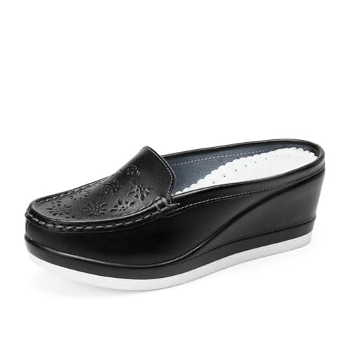 JAMPOL Sommer Frau Schuhe Plattform Hausschuhe Keil Flip-Flops Frauen High Heel Hausschuhe for Frauen Casual Sandalen Weibliche Schuhe (Farbe : Black, Size : 38 EU) von JAMPOL