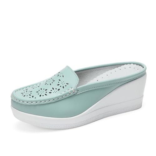 JAMPOL Sommer Frau Schuhe Plattform Hausschuhe Keil Flip-Flops Frauen High Heel Hausschuhe for Frauen Casual Sandalen Weibliche Schuhe (Farbe : Sky Blue, Size : 38 EU) von JAMPOL