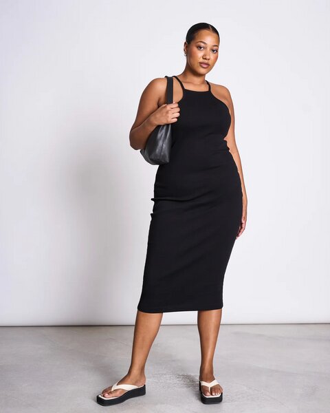 JAN N JUNE MIDI KLEID ELITA black GOTS von JAN N JUNE