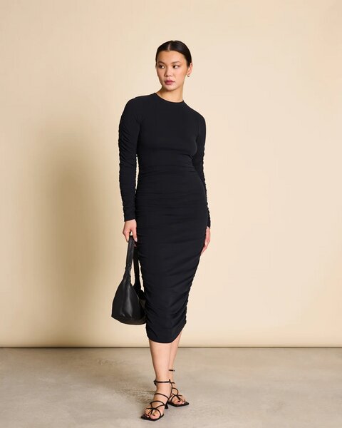 JAN N JUNE Midi Kleid RIDO black GOTS von JAN N JUNE