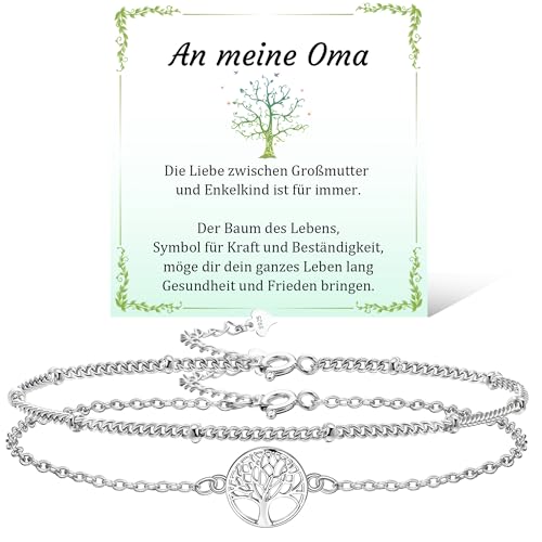 JANDY SHINE Lebensbaum Armband für Damen 925 Sterling Silber Valentinstag Muttertag Geburtstag Weihnachten Geschenk für Oma Verstellbare 2 Stück JANDY SHINE Lebensbaum Armband für Damen 925 Sterling Silber Valentinstag Muttertag Geburtstag Weihnachten Geschenk für Oma Verstellbare 2 Stück von JANDY SHINE