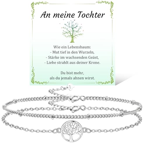 JANDY SHINE Lebensbaum Armband für Damen 925 Sterling Silber Valentinstag Muttertag Geburtstag Weihnachten Geschenk für Tochter Verstellbare 2 Stück JANDY SHINE Lebensbaum Armband für Damen 925 Sterling Silber Valentinstag Muttertag Geburtstag Weihnachten Geschenk für Tochter Verstellbare 2 Stück von JANDY SHINE