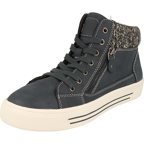 JANE KLAIN 252-606 Damen Schuhe warme Freizeit Halbschuhe Schnürer Sneaker gefüttert (Blue, Numeric_39) von JANE KLAIN