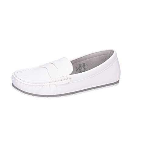 JANE KLAIN Damen Schuhe 242-691 Bequeme Freizeit Slipper Mokassins Weiss (eu_Footwear_Size_System, Adult, Numeric, medium, Numeric_38) von JANE KLAIN