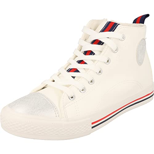 JANE KLAIN Damen Schuhe Freizeit Halbschuhe Schnürer Hitop Sneaker 252-734 Weiß (Numeric_41) von JANE KLAIN