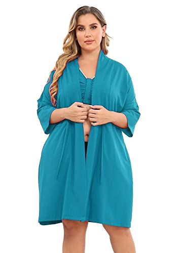 Mastektomie-BH, nach Operationen, Brustkrebs-Erholung, Robe mit Innentaschen für postoperative Abflüsse, blau, Large von JANE'S CUTIE