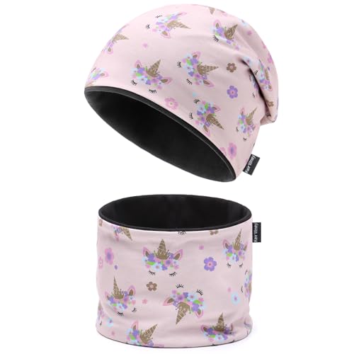 JANGANNSA Children's Beanie-Hat&Scarf Set for Girls Boys-Dino Excavator Kids Hat for Autumn Spring Winter 3-8 Years von JANGANNSA