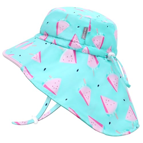 JANGANNSA Toddler Sun Hat Kids Beach Hat with Neck Flap Baby UV Protection Summer Hat Toddler Hat UPF 50+ Wide Brim Sut Hat Boys Girls（5-12T） von JANGANNSA