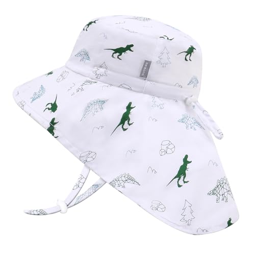 JANGANNSA Toddler Sun Hat Kids Beach Hat with Neck Flap Baby UV Protection Summer Hat Toddler Hat UPF 50+ Wide Brim Sut Hat Boys Girls（5-15T） von JANGANNSA