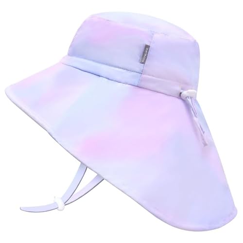 JANGANNSA Toddler Sun Hat Kids Beach Hat with Neck Flap Baby UV Protection Summer Hat Toddler Hat UPF 50+ Wide Brim Sut Hat Boys Girls（6-24M） von JANGANNSA