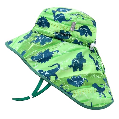 JANGANNSA Toddler Sun Hat Kids Beach Hat with Neck Flap Baby UV Protection Summer Hat Toddler Hat UPF 50+ Wide Brim Sut Hat Boys Girls（6-24M） von JANGANNSA