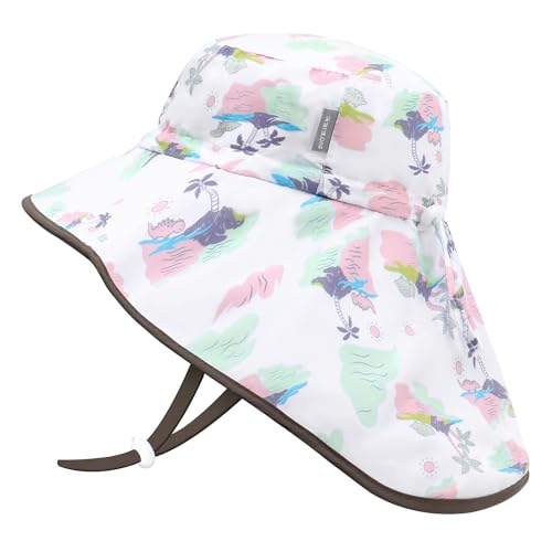 JANGANNSA Toddler Sun Hat Kids Beach Hat with Neck Flap Baby UV Protection Summer Hat Toddler Hat UPF 50+ Wide Brim Sut Hat Boys Girls（6-24M） von JANGANNSA