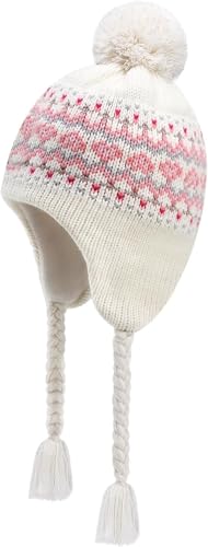 JANGANNSA Winter Peruvian Hat Earflap Fleece Lined Pompon Knit Hat Beanie for 3-5T Baby Girls JANGANNSA Winter Peruvian Hat Earflap Fleece Lined Pompon Knit Hat Beanie for 3-5T Baby Girls von JANGANNSA