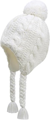 JANGANNSA Winter Peruvian Hat Earflap Fleece Lined Pompon Knit Hat Beanie for 3-5T Baby Girls von JANGANNSA