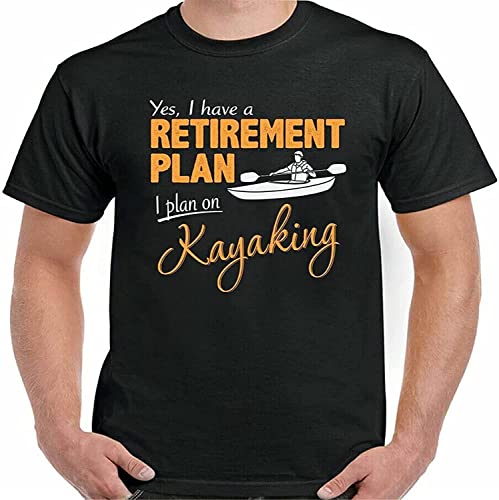 Kayak T-Shirt Mens Funny Kayaking Canoe Canoeing Retirement Plan Paddle Helmet62680 T-Shirts & Hemden(X-Large) von JANGJWEE