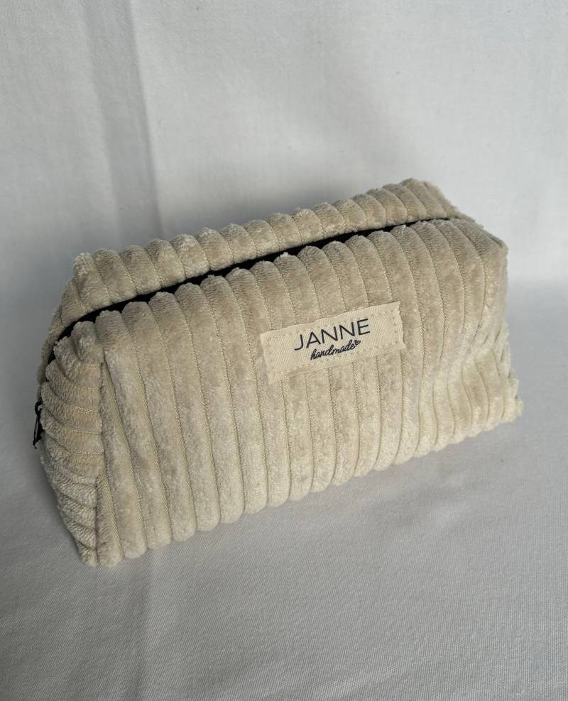 Kosmetiktasche Cord Beige von JANNEhandmade