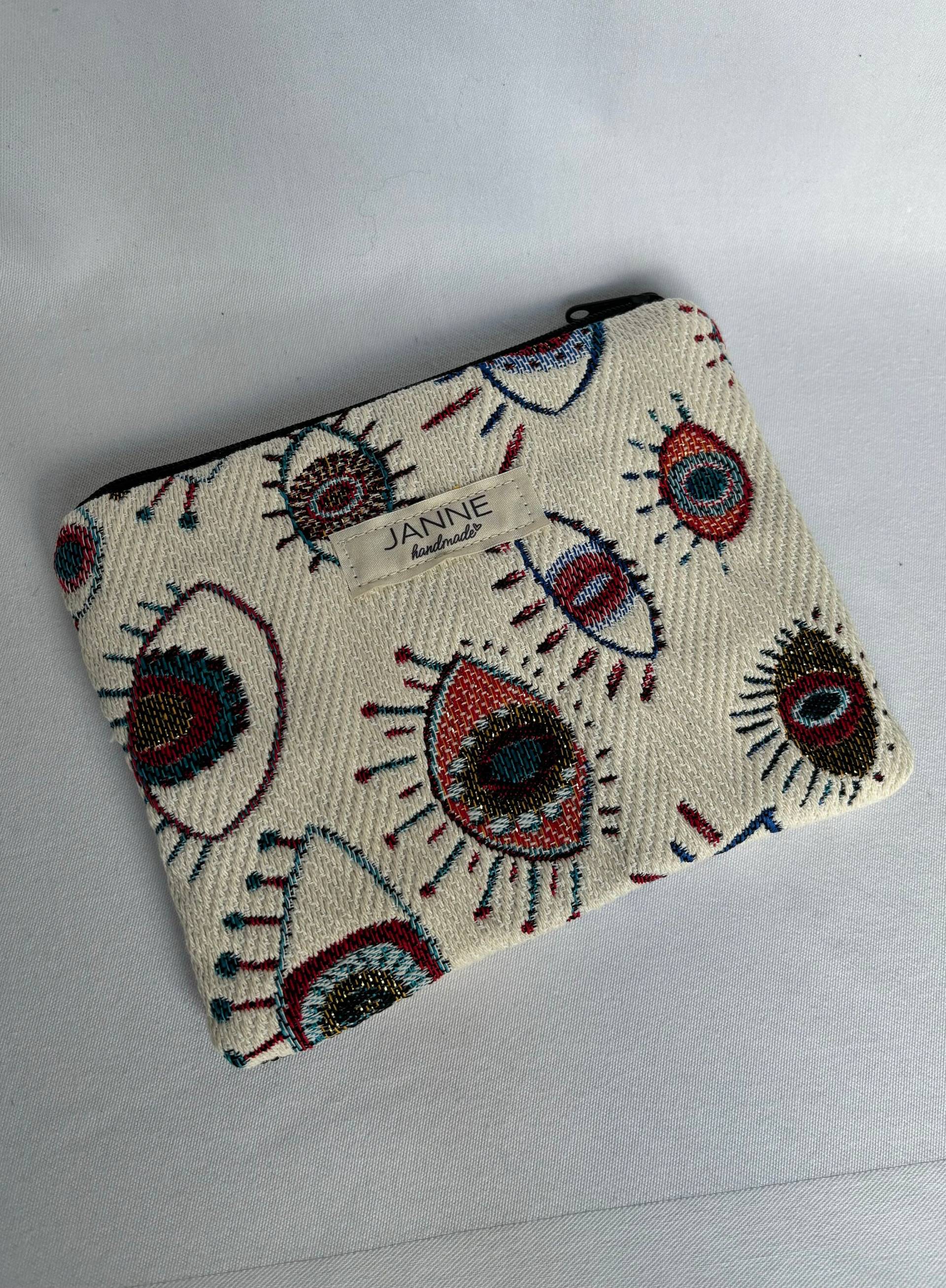 Kosmetiktasche Flach Augen Beige Kosmetiktasche Flach Augen Beige von JANNEhandmade