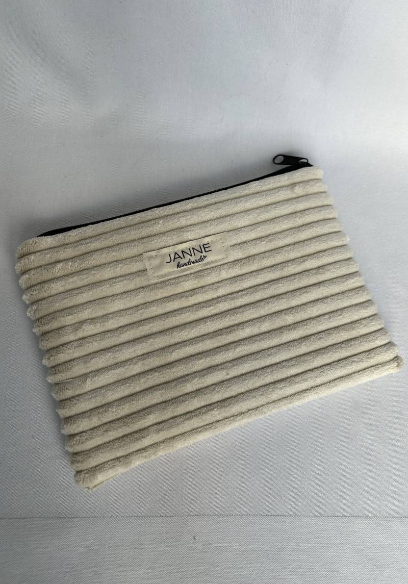 Kosmetiktasche Flach Beige Kosmetiktasche Flach Beige von JANNEhandmade