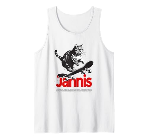 Herren JANNIS - Schöner Jungen Name mit Katze & Skateboard Tank Top Herren JANNIS - Schöner Jungen Name mit Katze & Skateboard Tank Top von JANNIS Sohn Enkel Geburtstag Geschenkideen