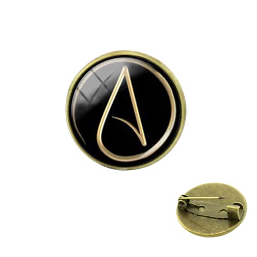 Atheismus Bewegung Abzeichen Pins Atheist Atom Symbol Broschen Steampunk Metatrons Würfel Legende Dreieck Männer Frauen Schmuck, S, Messing von JANNOCK