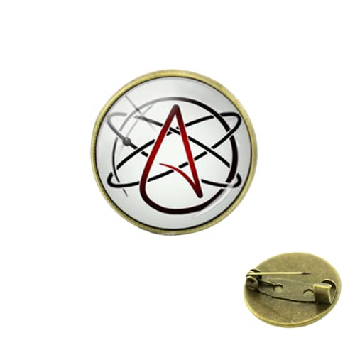JANNOCK Atheist Symbol Metall Pin Steampunk tragbare Kunst Atheismus Bewegung Abzeichen Triquetra Alchemist Logo Männer Frauen Broschen Abzeichen, farbe, Small von JANNOCK