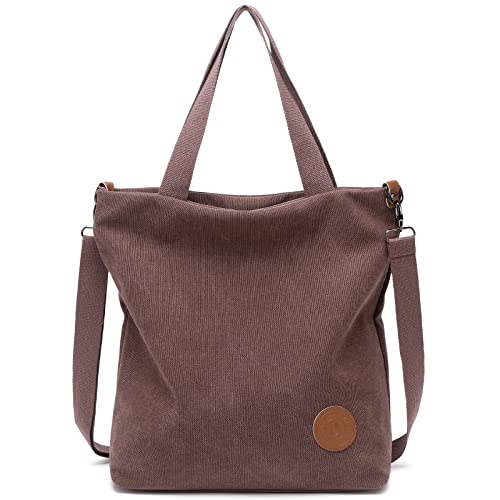 JANSBEN Damen Canvas Handtasche Schultertasche Casual Multifunktionale Umhängetaschen Groß für Arbeit Schule Shopper Lässige täglich von JANSBEN