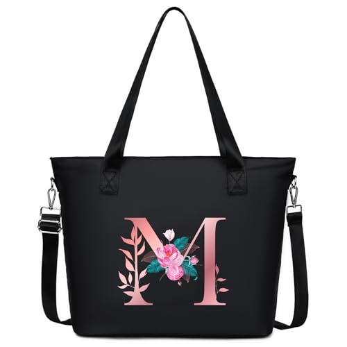 JANSBEN Groß Shopper Handtasche Damen mit Personalisierte Initialen Umhängetasche mit 15,6 Zoll Laptopfach & Stanley Cup Taschen Schultertasche mit Reißverschluss Tote Bag für Arbeit, Reisen, Schwarz JANSBEN Groß Shopper Handtasche Damen mit Personalisierte Initialen Umhängetasche mit 15,6 Zoll Laptopfach & Stanley Cup Taschen Schultertasche mit Reißverschluss Tote Bag für Arbeit, Reisen, Schwarz von JANSBEN