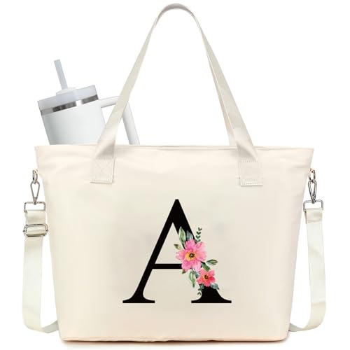 JANSBEN Groß Shopper Handtasche Damen mit Personalisierte Initialen Umhängetasche mit 15,6 Zoll Laptopfach & Stanley Cup Taschen Schultertasche mit Reißverschluss Tote Bag für Arbeit, Reisen, Weiß JANSBEN Groß Shopper Handtasche Damen mit Personalisierte Initialen Umhängetasche mit 15,6 Zoll Laptopfach & Stanley Cup Taschen Schultertasche mit Reißverschluss Tote Bag für Arbeit, Reisen, Weiß von JANSBEN