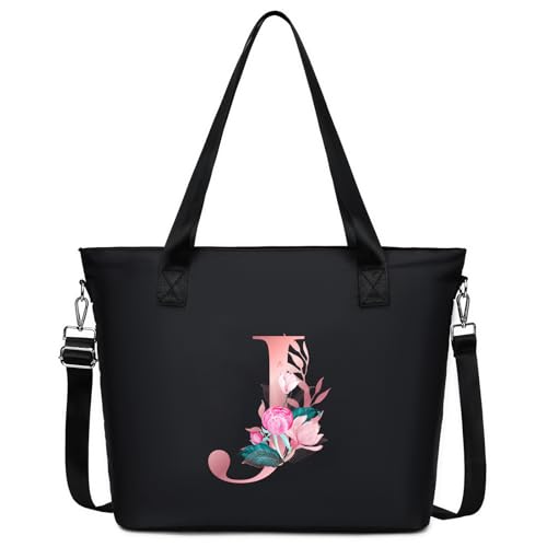 JANSBEN Groß Shopper Handtasche Damen mit Personalisierte Initialen Umhängetasche mit 15,6 Zoll Laptopfach & Stanley Cup Taschen Schultertasche mit Reißverschluss Tote Bag für Arbeit, Reisen, Schwarz JANSBEN Groß Shopper Handtasche Damen mit Personalisierte Initialen Umhängetasche mit 15,6 Zoll Laptopfach & Stanley Cup Taschen Schultertasche mit Reißverschluss Tote Bag für Arbeit, Reisen, Schwarz von JANSBEN
