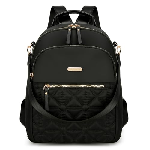 JANSBEN Rucksack Damen Klein, Cityrucksack Anti-Diebstahl Schultasche Nylon Schultertaschen Daypacks Damen Rucksackhandtaschen für Lässig Schule Reise Arbeit,Schwarz JANSBEN Rucksack Damen Klein, Cityrucksack Anti-Diebstahl Schultasche Nylon Schultertaschen Daypacks Damen Rucksackhandtaschen für Lässig Schule Reise Arbeit,Schwarz von JANSBEN