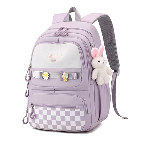 JANSBEN Rucksack Teenager mädchen Schulranzen Jungen Schulrucksack Schultasche Sporttasche Daypack für Schule Ranzen höhenverstellbar Viele Fächer Laptopfach Lila Nylon(21L) von JANSBEN