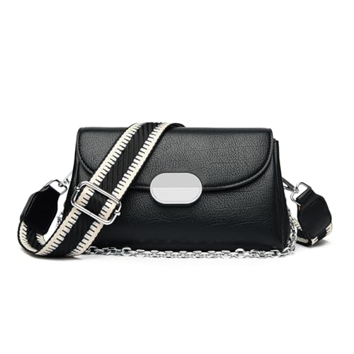 JANSBEN Umhängetasche Damen Veganleder Handtasche Abendtasche Handytasche 3 Fächern Crossbody Bag Clutch Schultertasche mit Verstellbar Abnehmbar Breiter Gurt von JANSBEN