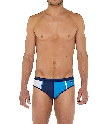 JANSON Herren Waterpolo Badehose Swim Briefs, Blau, Marineblau und Weiß, 50 von JANSON