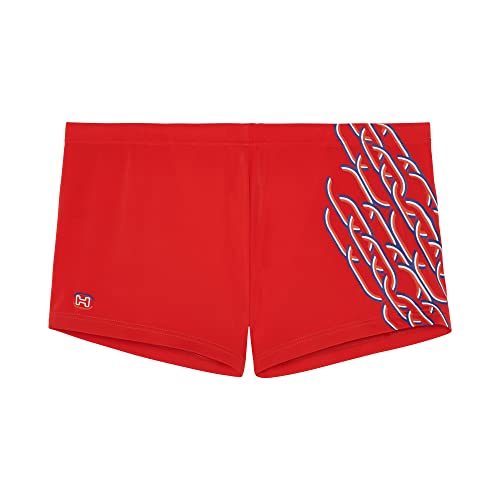 Hom Herren Winner Swim Boxer Badehose, Rot mit Motiv, XL von Hom