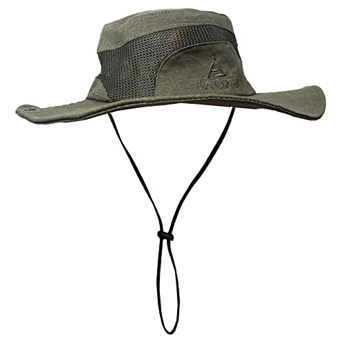 Herren Sommerhut Fischerhut Anglerhut,Outdoor Safari Hut Faltbar Wanderhut,Sonnenhut UV Schutz Campinghut Gartenhut Boonie Buschhut von JAOAJ