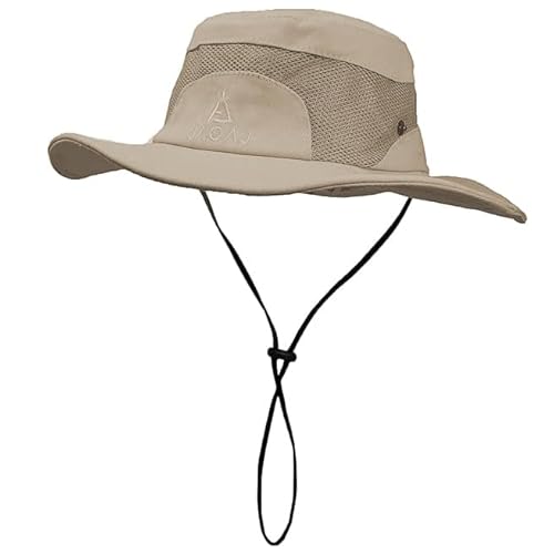 Sonnenhut Fischerhut Herren UV Schutz Sommerhut Baumwolle UPF 50+ Safari Hut Faltbar Outdoor Wanderhut Gartenhut Boonie Hat von JAOAJ