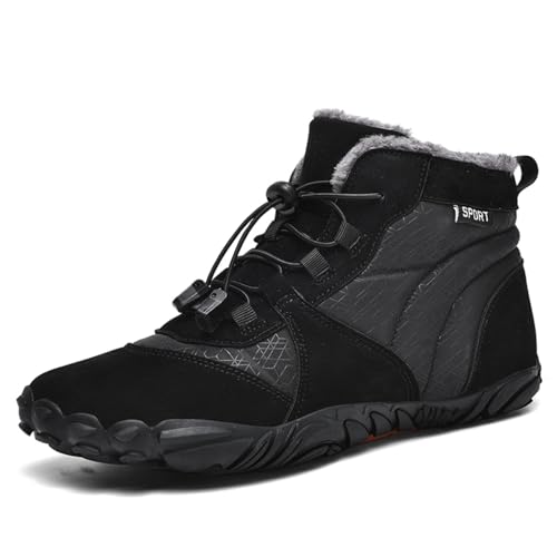 JAOOUU Barfußschuhe Damen Herren Winter Warme Unisex Wasserdicht Barfußschuhe Schnell Trocknend Traillaufschuhe Weich Leicht Fitnessschuhe 815 Schwarz 40EU von JAOOUU