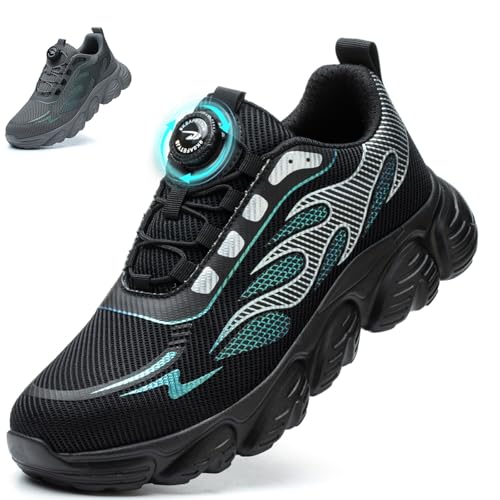 JAOOUU Sicherheitsschuhe Herren Arbeitsschuhe Damen Leicht Atmungsaktiv mit Schnellverschluss Drehverschluss S3 Explorer 3.0 Unisex Industrie Schuhe Schwarz 41EU von JAOOUU