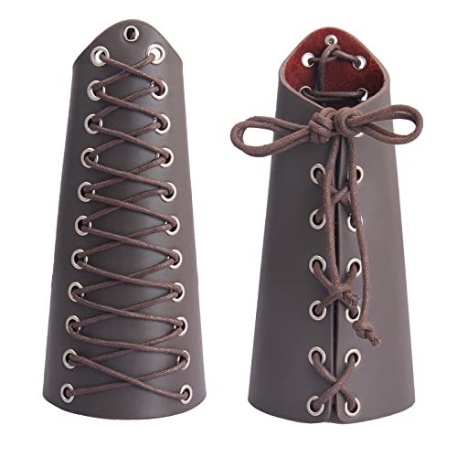 JAOYU Leder Armschienen für Männer Mittelalterliche Armschienen Stulpenband - Erwachsene Kunstleder Armschützer - Wikinger Armschienen Renaissance Kostüm Frauen JAOYU Leder Armschienen für Männer Mittelalterliche Armschienen Stulpenband - Erwachsene Kunstleder Armschützer - Wikinger Armschienen Renaissance Kostüm Frauen von JAOYU