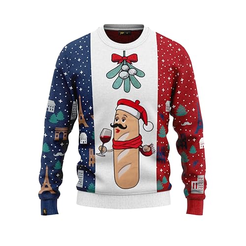 JAP Christmas Frankreich - Lustiger Hässlicher Weihnachtspullover Für Damen und Herren Ugly Christmas Sweater - S von JAP Christmas