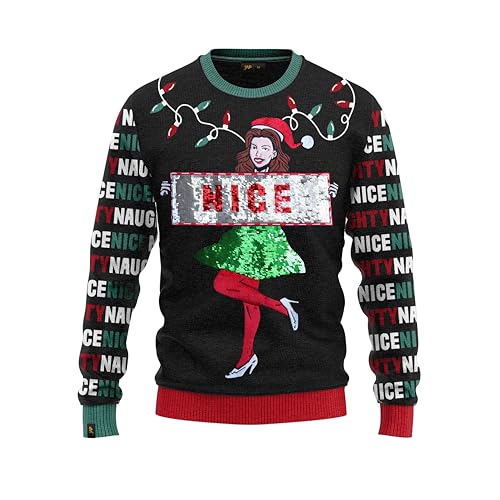 JAP Christmas Naughty or Nice - Lustiger Hässlicher Weihnachtspullover Für Damen und Herren Ugly Christmas Sweater - L von JAP Christmas