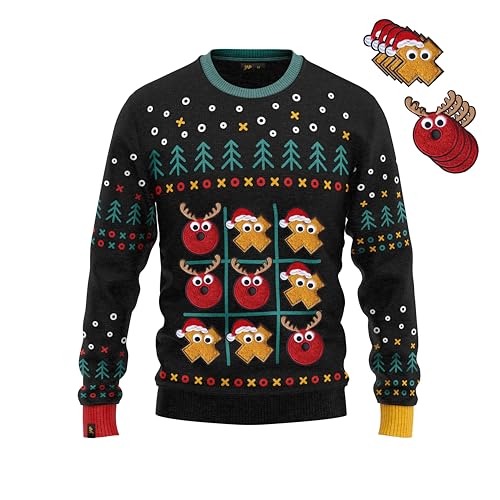 JAP Christmas Tic Tac Toe - Lustiger Hässlicher Weihnachtspullover Für Damen und Herren Ugly Christmas Sweater - 2XL von JAP Christmas