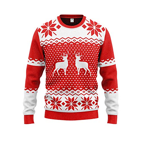 JAP Classic Rot - Lustiger Hässlicher Weihnachtspullover Für Damen und Herren Ugly Christmas Sweater - 11-13Y von JAP Christmas