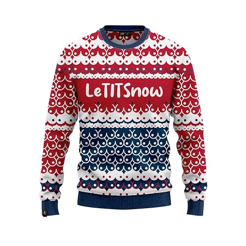 JAP Christmas LetTITSnow - Lustiger Hässlicher Weihnachtspullover Für Damen und Herren Ugly Christmas Sweater - L von JAP Christmas