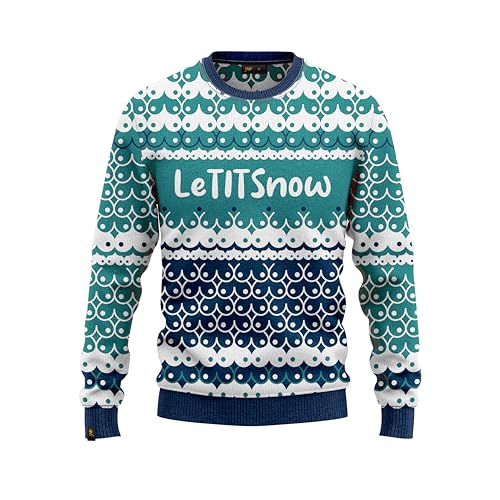 JAP Christmas LetTITSnow - Lustiger Hässlicher Weihnachtspullover Für Damen und Herren Ugly Christmas Sweater - 3XL von JAP Christmas