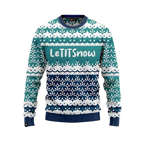 JAP Christmas LetTITSnow - Lustiger Hässlicher Weihnachtspullover Für Damen und Herren Ugly Christmas Sweater - M von JAP Christmas