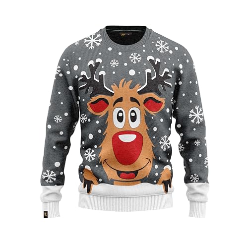 JAP Rudolf das Rentier Grau - Lustiger Hässlicher Weihnachtspullover Für Damen und Herren Ugly Christmas Sweater - 4-5Y JAP Rudolf das Rentier Grau - Lustiger Hässlicher Weihnachtspullover Für Damen und Herren Ugly Christmas Sweater - 4-5Y von JAP Christmas