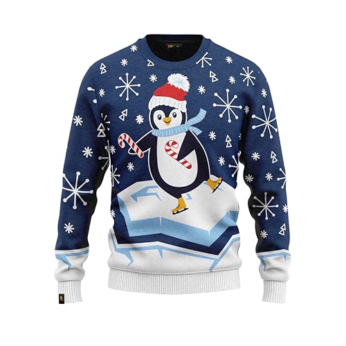 JAP Christmas Schneemann und Weihnachtsmann - Lustiger Hässlicher Weihnachtspullover Für Damen und Herren Ugly Christmas Sweater - 11-13Y von JAP Christmas