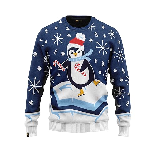 JAP Christmas Schneemann und Weihnachtsmann - Lustiger Hässlicher Weihnachtspullover Für Damen und Herren Ugly Christmas Sweater - 2XL von JAP Christmas
